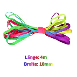 Faburo Pack of 2 Rubber Twist Children with Instructions for Bouncing Games, Bouncy Rubber 4 m Long 1 cm Wide Rubber Twist, Indoor and Outdoor Toy, Garden Games Children, Rainbow Band - Gift for Girls