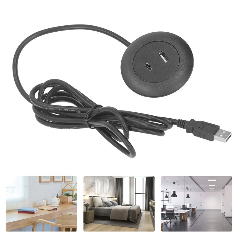 Embedded Charging Round Port Desktop Power Grommet for Sofas Tables
