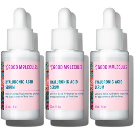 Good Molecules Hyaluronic Acid Serum Pack 3 – 30 ml Each | 1% Hyaluronic Acid, Non-Greasy Ultra Hydrating Serum, Facial Moisturizer for Plumper Skin, Skin Care for Face