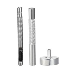 sourcing map Eyelet Hole Punch Die Tool, 5mm 3/16" Hole Hollow Punch and Grommet Setter