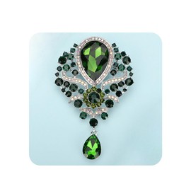Kercisbeauty - Broche de vidrio de lágrima negra para novia, para mujeres y niñas, accesorios para ocasiones especiales, Tiara, Joya