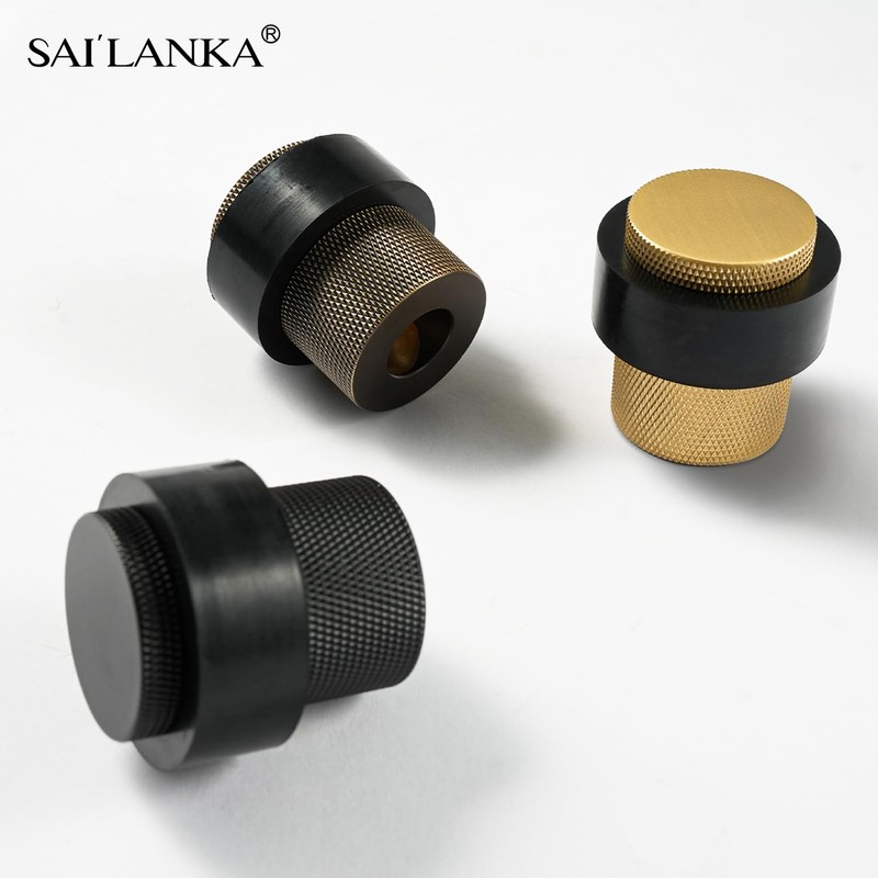 SAILANKA Solid Brass Door Stopper Heavy Duty Cylindrical Floor Mount