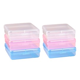 6-piece portable storage box with lid Travel dispenser for bathroom vanity storage cotton balls floss cotton swabs small items