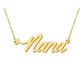 Nana Pendant Name Necklace 18k Gold Plated Stainless Steel Script Nameplate Necklace Jewelry for Best Friends