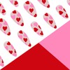 Valentines Press on Nails Almond Shape Fake Nails Red Pink