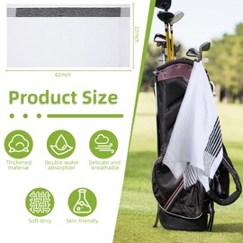 JUEQIQI Caddy Golf Towel 22" x 42" Golf Towel Cotton Golf Caddy Towel Extra Large Camping Sport Towels with Stripe for Golf Lovers (2, Black/Gray)