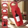 Wine Gift Bag, PU Leather Single-Bottle Wine Tote Carrier, Reusable