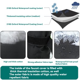 MUNSKT Winter Protection Tap, Pack of 2 Thickening Outdoor Tap Cover, Insulated Tap Covers for Outdoor Use with Reflective Strips, Waterproof and Thickened
