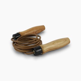 Splay Leather Skipping Rope-9 Foot- Leather Boxing Speed Jump Rope with Ball Bearings and Wooden Handles. Use for Muay Thai Fitness Health and Fitness Jumping