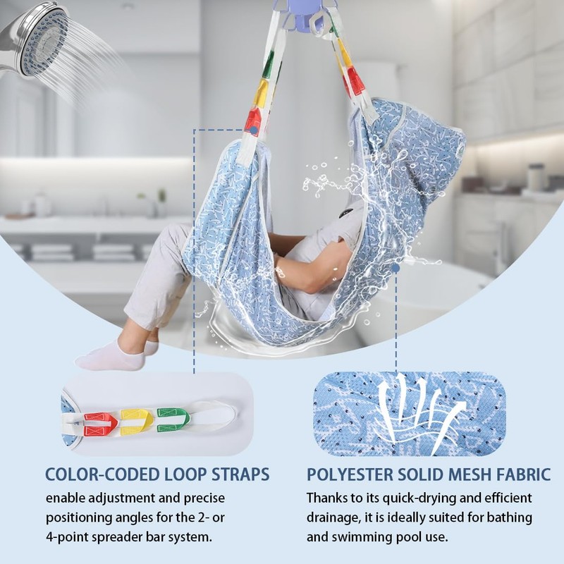 EZHOISLING Full Body Patient Lift Sling with Vibrant Patterns -