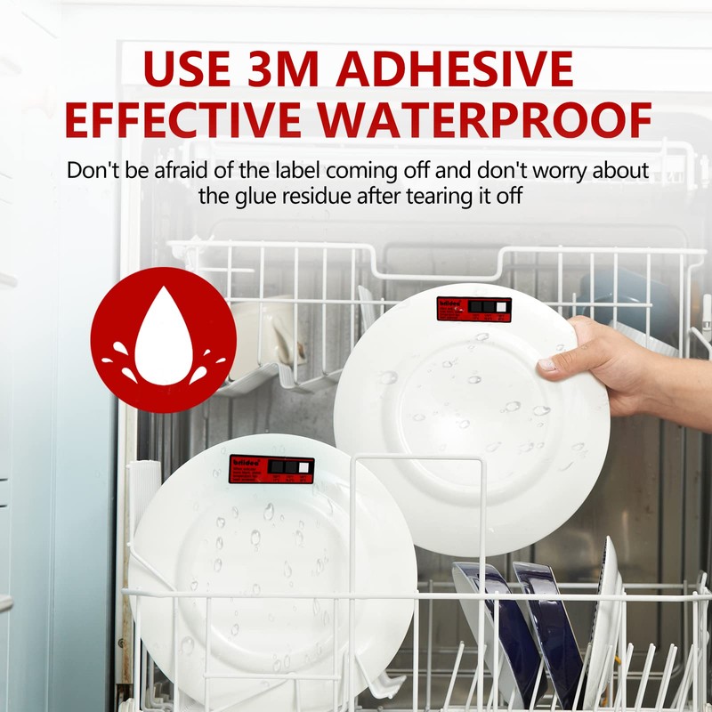 Dishwasher Temperature Labels, Briidea Temperature Label for Dishwashers, 3-Temp 160°F/71℃,