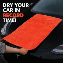 Towelogy® Extra Large Car Drying Towel 90x60cm– Heavy Duty Dual-Sided Microfibre for Caravans SUVs Trucks Boats (1, Red)