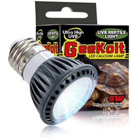 GeeKoit Premium High-Intensity UVB Reptile Light for Optimal Calcium Metabolism,5-Watt 10.0 Desert UVB Light Ideal for Desert-Dwelling Reptiles Bearded Dragons Tortoises