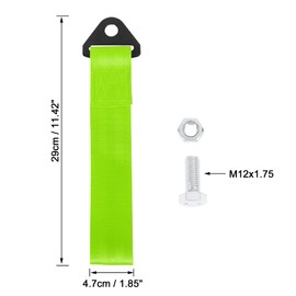 X AUTOHAUX 2pcs Fluorescent Green Car Tow Towing Hook Bumper Trailer Belt Strap