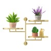 YQSLYSF WIndow Rotating Plant Stand Shelf Indoor Gold Metal Floating