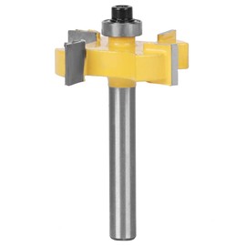 Broca enrutadora de carburo cementado de 4 cuchillas, cortador de limpieza de fondo plano, herramienta de corte para fresado de carpintería(4-Blade T Slot Router Bit 6x3/8)