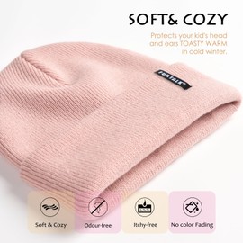 FURTALK Unisex Baby Toddler Kids Beanie Winter Knitted Hat for Boys and Girls, pink