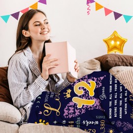 Zvzmzy Birthday Gifts for 12 Year Old Girls Blanket 60"X 50", 12th Birthday Gifts for Girls, Birthday Presents for 12 Year Old Girls, Birthday Gifts for Girls Age 12, 12 Yr Old Birthday Gift Ideas