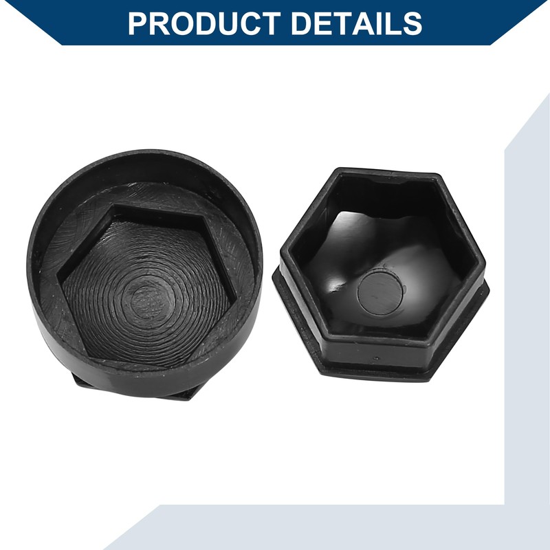 Hihaha Wheel Lug Nut Covers/for Car/Plastic / 1 Set Black