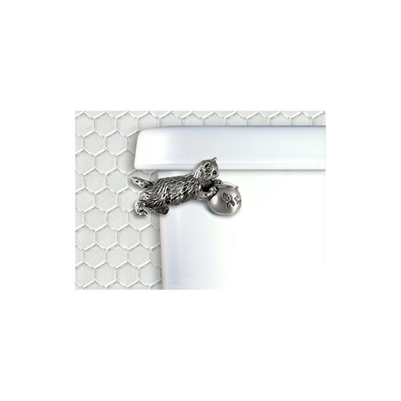 Kitten Toilet Flush Handle Front Mount- Satin Pewter Finish