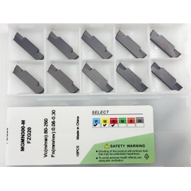 Feyzor Carbide Grooving Inserts MGMN300-M for MGEHR/L and MGIVR/L Grooving Cut-Off Tool Holder, PVD Coating Metal Cutting, 10pcs