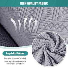 Ruaozz Sectional Sofa Covers Oversized L Shape 5 Seat Recliner Couch Covers - Washable Soft Extra Large Sectional Covers with Pockets (Light Grey)