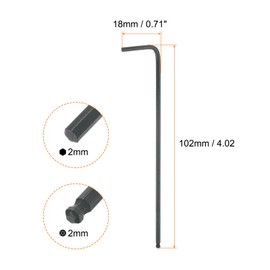 QUARKZMAN 4 Piece Hex Key Set with Ball Head 2 mm L-Shape Extra Long Arm Hex Key Made of Chrome Vanadium Steel Repair Tool for Craftsmen, Angle Wrench Set Black