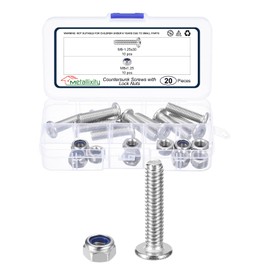 METALLIXITY Furniture Connector Bolt Nut(M8-1.25x30) 20Pcs, Silver Tone, 304 Stainless Steel Hex Socket Furniture Bolts Screws - for Furniture Woodworking Project, Silver Tone
