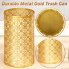 MOCOME Small Metal Garbage Can, Decorative Fans Waste Basket, Elegant
