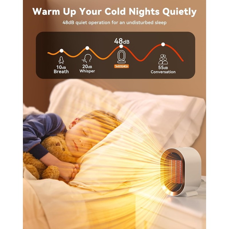 QQT Electric Space Heater,Portable Energy Efficient Space Heaters for Indoor