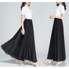 SYVENT Women's Chiffon Maxi Skirt Spring Summer Elastic Waist Lined