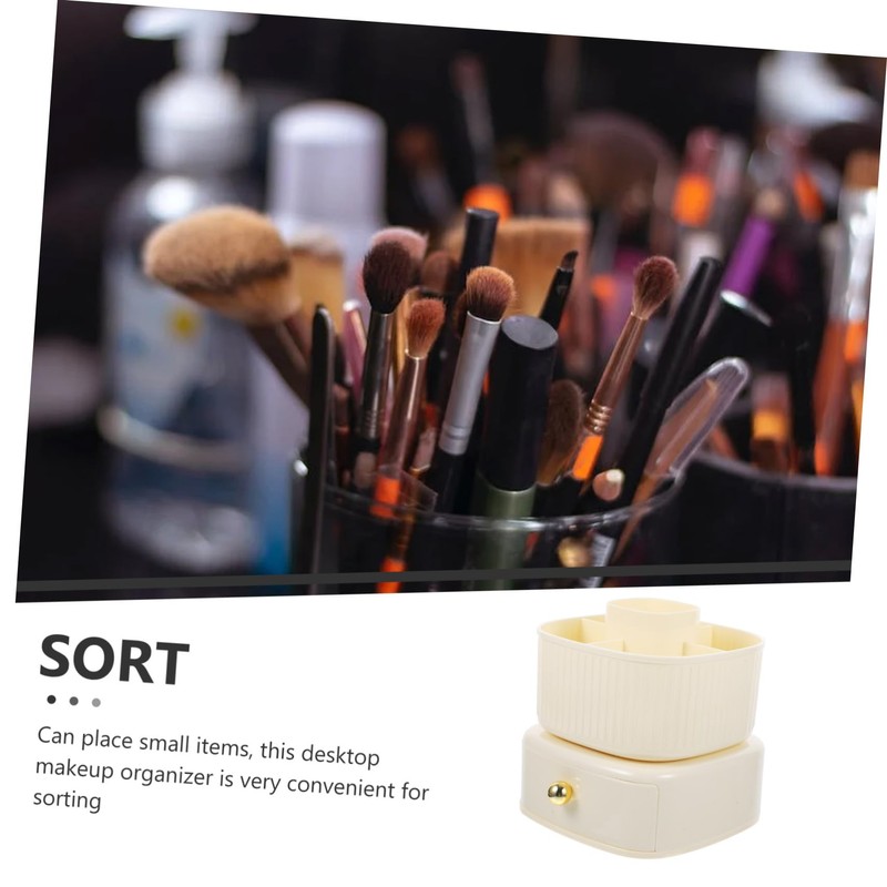 WOONEKY Rotating Makeup Brush Holder Organizer Drawer Spinning Design for