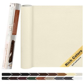 KING MOUNTAIN KING MOUNTAIN Leather Repair Patch,12 x 60 Inches self Adhesive Leather Repair Tape for Damaged Leather Furniture, Sofa Seating,Car Seats, Leather GoodsBeige White