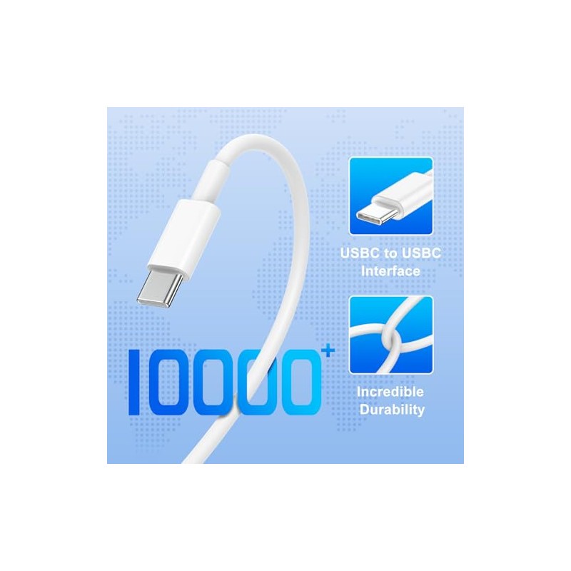 Cable USBC a USBC para iPhone 17 16 15, 10