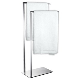 FEBTECH Double Towel Rack- Freestanding Stainless Steel Towel Rack for Bathroom- 2 Tiers