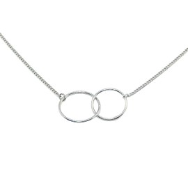 To My Sister Side By Side Quote Message Card, Silver Linked Double Circles Necklace (Box) Miss Fit Boutique