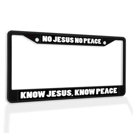 Fastasticdeals Metal Insert License Plate Frame No Jesus Peace Know A Weatherproof Car Accessories Black 2 Holes Solid Insert