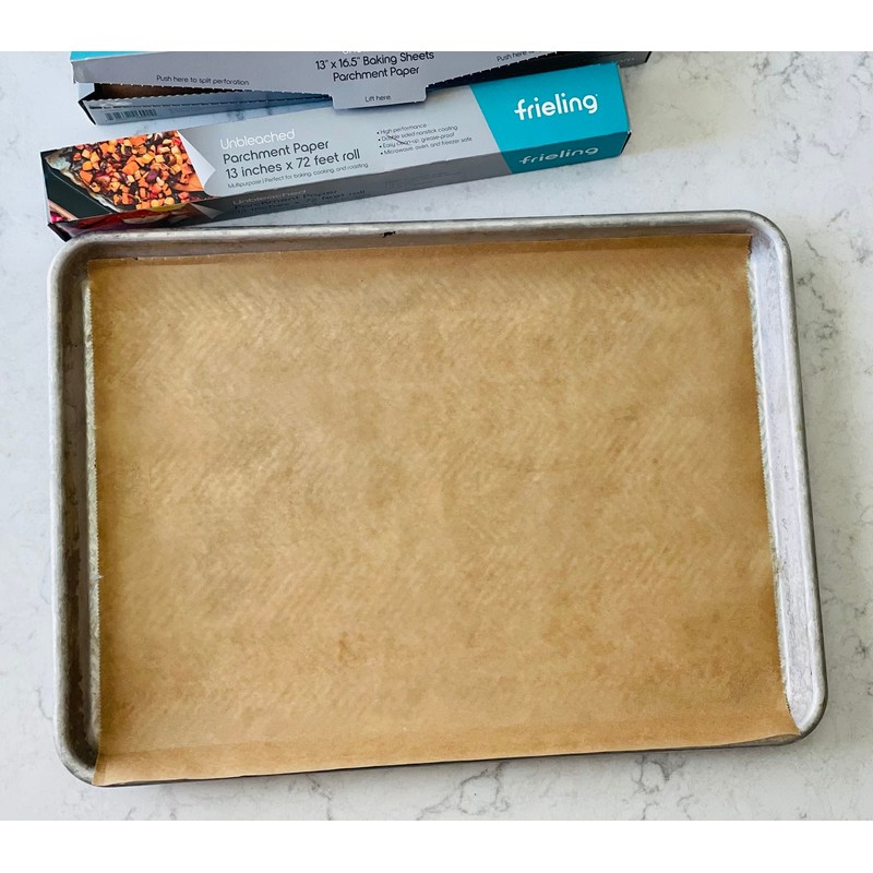Frieling Unbleached Parchment Paper, Reusable Double-Sided Non-Stick Silicone Coating, Endless