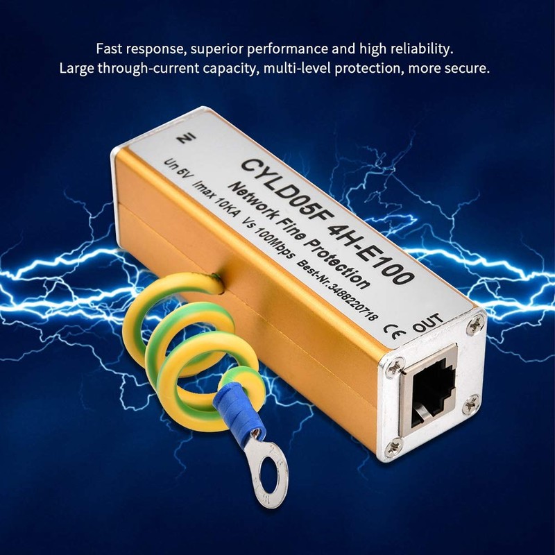 Protector contra Sobretensiones Ethernet RJ45 RJ11, Adaptador de Fuente de