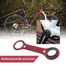 Create idea Bicycle Double End Bottom Bracket BB Wrench Red Multifunctional BB Axle Wrench 16 24 Notches Dub/TL-FC32 Mountain Bike Repair Tool with TL-FC25 TL-FC24 Adapter Tool