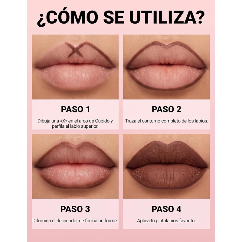Erinde Lápiz Delineador de Labios en tono Crema Mate,Larga Duración,#03