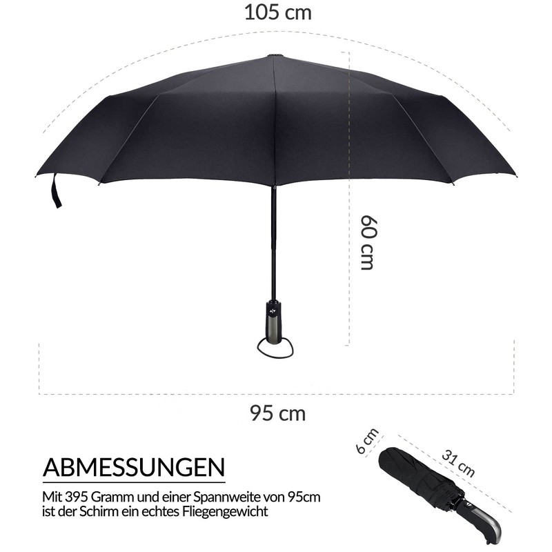 TRAVANDO ® Automatic Umbrella - Stormproof up to 150 km/h