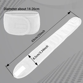 Spa Headband, 3 Counts Adjustable Face Washing Headband with Magic Tape, Skincare Headband for Washing Face, Bath, Shower, Makeup and Sport (White)