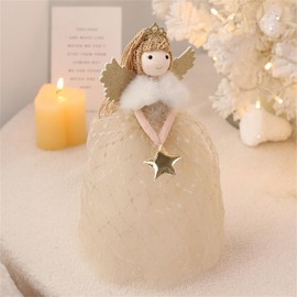 YTFSKFUI Angel Topper Christmas Tree Decorations, 26 * 15 cm Cute Plush Angel Christmas Tree Decorations, Creative Angel Christmas Tree Topper, Christmas Tree Angel for Kids Xmas Crafts