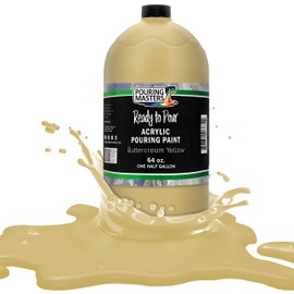 Pouring Masters Buttercream Yellow Acrylic Ready to Pour Pouring Paint – Premium 64-Ounce Pre-Mixed Water-Based - for Canvas, Wood, Paper, Crafts, Tile, Rocks and More