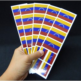 40 Removable Stickers: Venezuela Flag: Venezuelan Party Favors, Decals