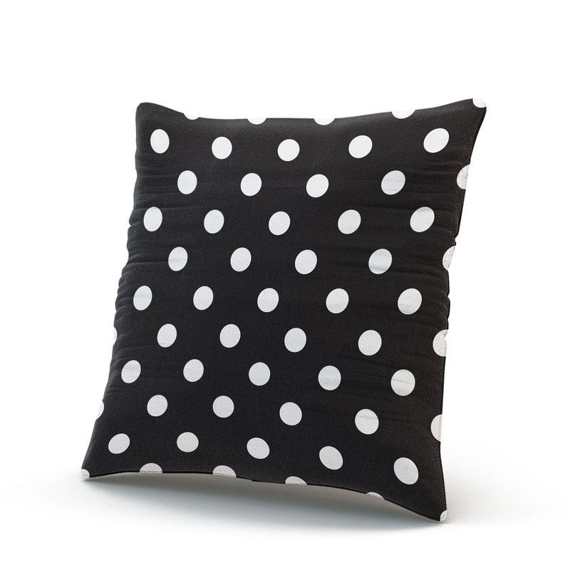 Hoooottle Custom Fancy Plush Black and White Polka Dot Square