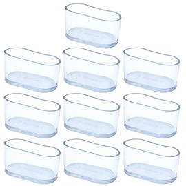 Chair Leg Floor Protectors, 10 Pcs Transparent Oval Chair Leg Caps, Non-Slip Furniture Feet End Caps for Dining Chairs, Bar Stools, Desk (25 * 50mm)