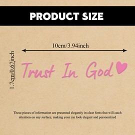 Lyxheth 4PCS Trust in God Rearview Mirror Sticker, Car Decals for Women, Trust in God Mirror Decals, Decorative Vehicle Window Self Affirmations Stickers Interior Accessories Fit Most Cars (Pink)