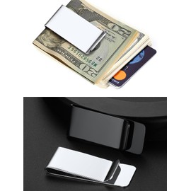 ChainsHouse Money Clip Men Women Money Clip Stainless Steel Money Clip for Cash Credit Cards, silver